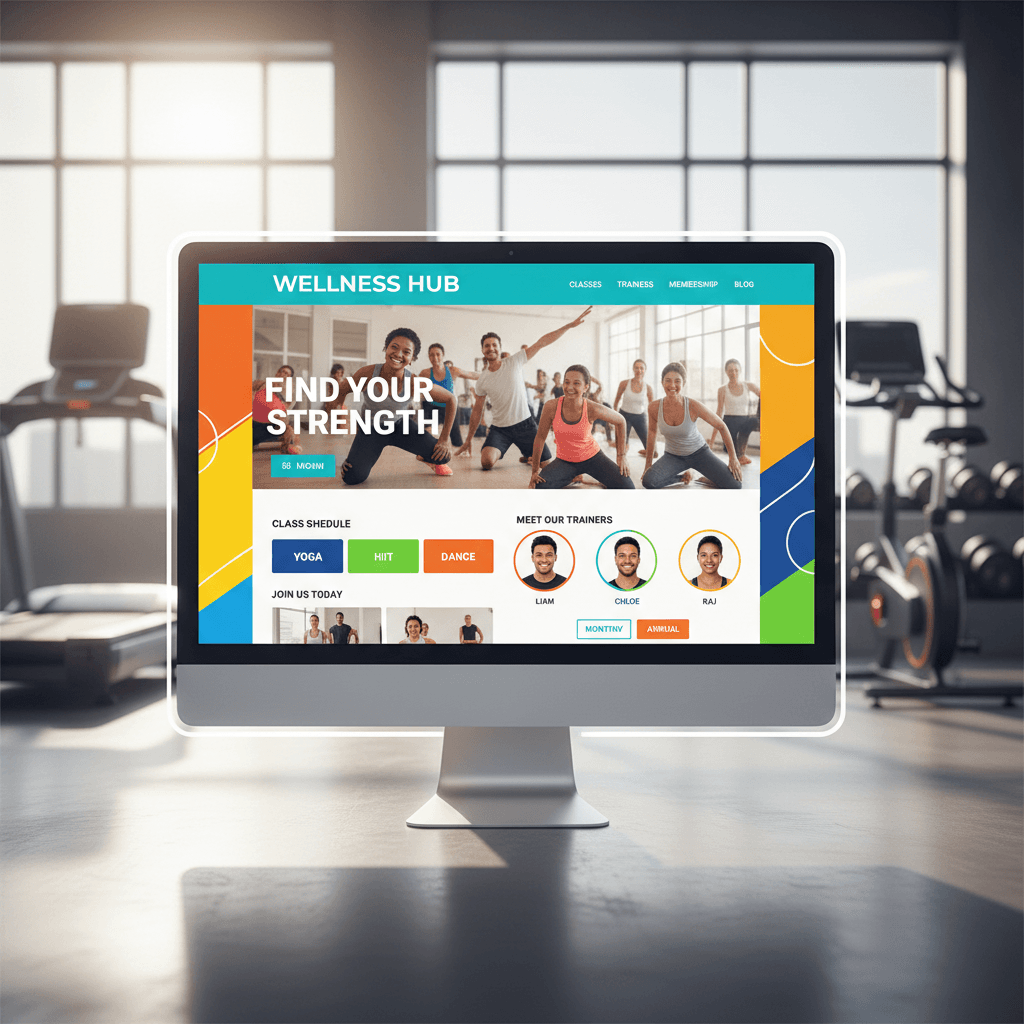 Fitness studio website with class schedule and trainer profiles