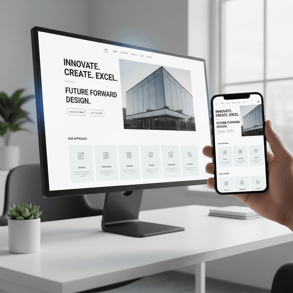 Professional website displayed on desktop and mobile devices