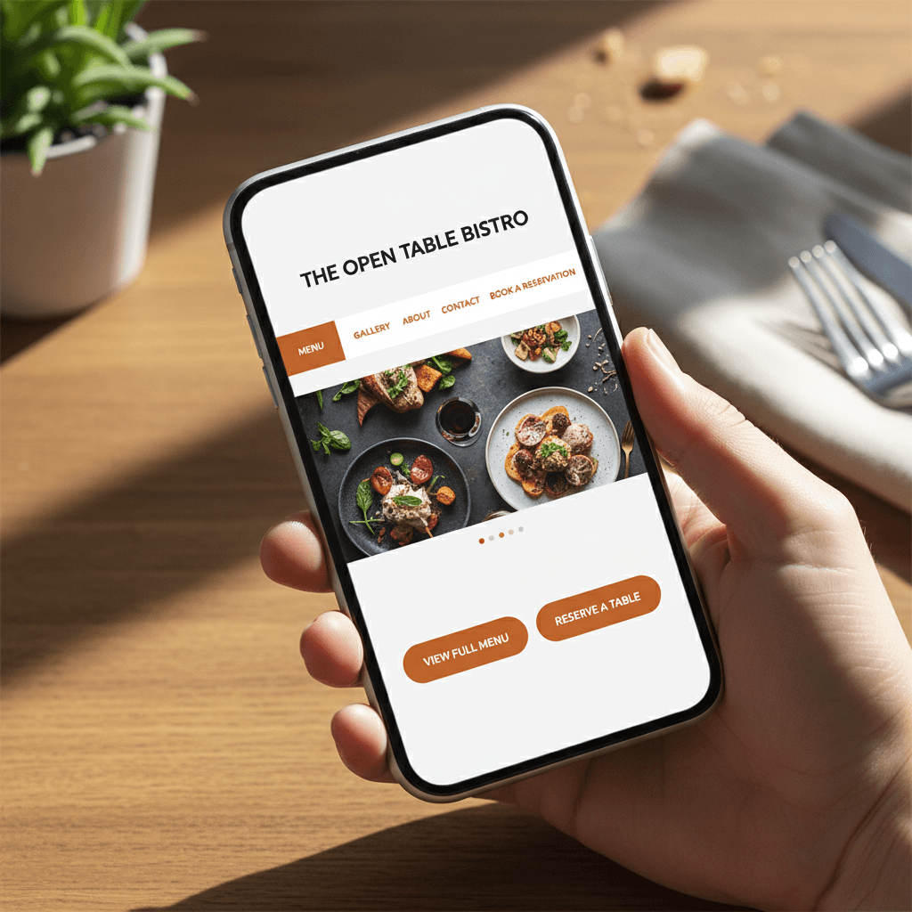 Mobile-optimized website design on smartphone
